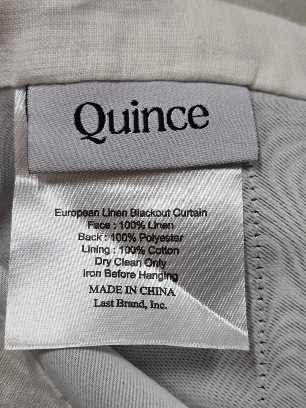 NWT QUINCE Set Of 2 48x96 European Linen True Blackout Curtains White 0463